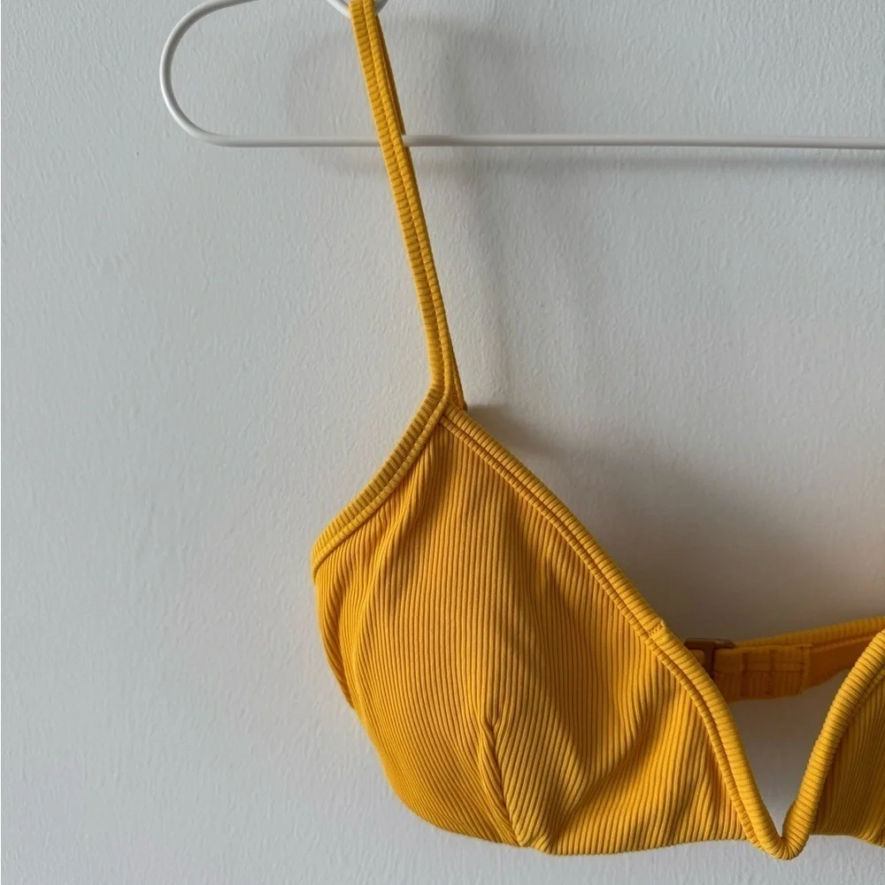 L*SPACE Helena Triangle Bikini Top Sunshine Gold
